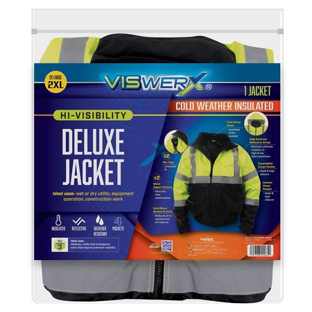 VISWERX Hi-Vis Deluxe Cold Weather Jacket - ANSI CL2 2XL 127-22065